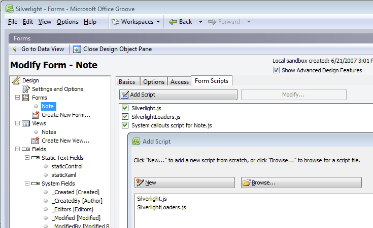 Form scripts